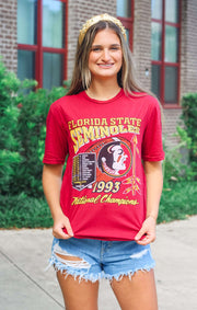 The "1993 Stats " Vintage Boyfriend Tee (Garnet)