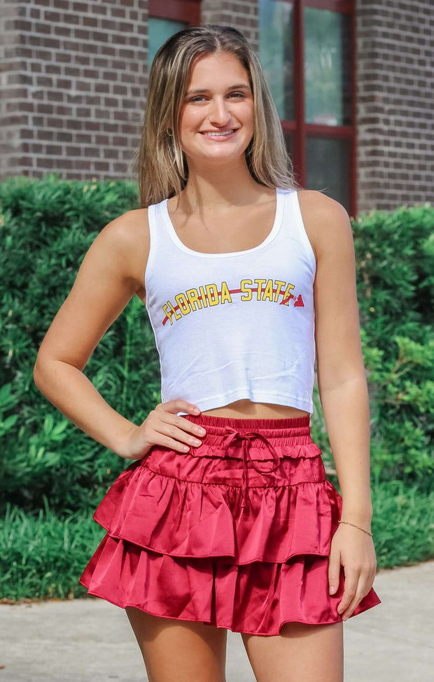 The "Florida State" Vintage Crop Tank (White)