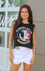 The Seminoles Vintage Crop Muscle Tank (Black)