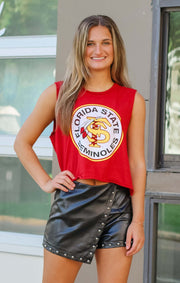 The Florida State Vintage Crop Muscle Tank (Garnet)