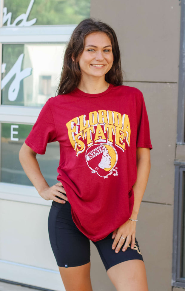 The Lady Seminole Vintage Boyfriend Tee (Garnet)