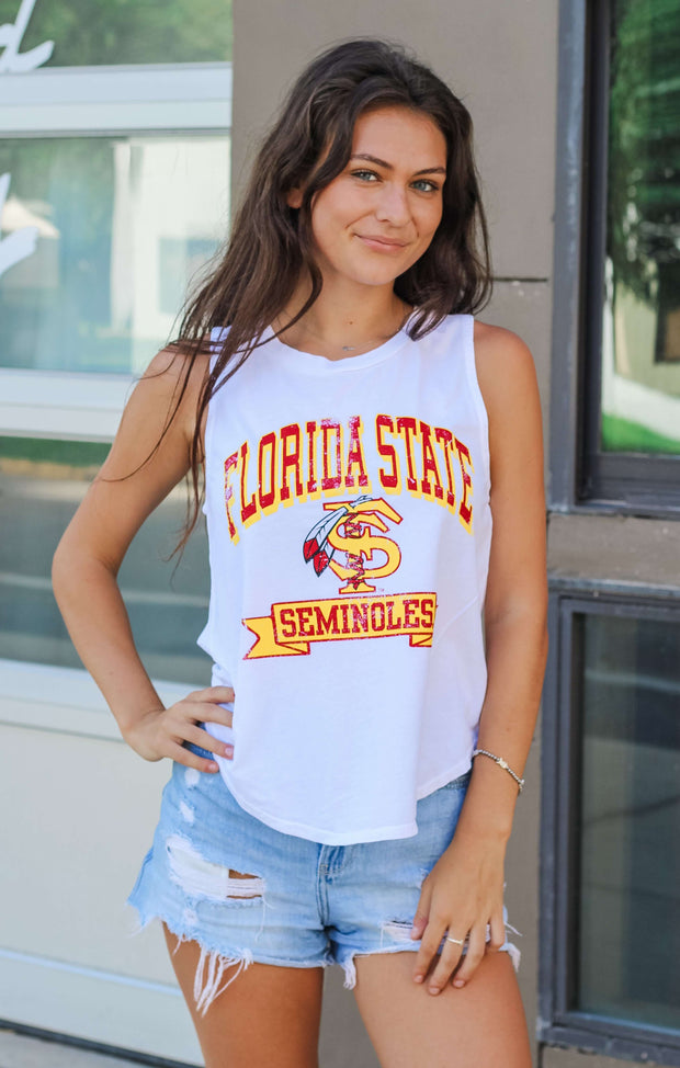 The Florida State Vintage Curve Hem Tank (White)