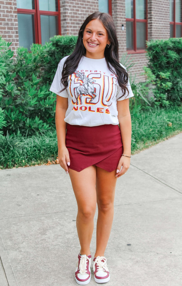 The "Property of FSU" Vintage Boyfriend Tee (Vintage White)