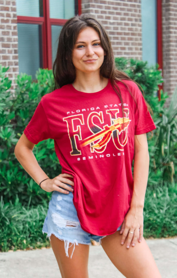 The FSU Spear Vintage Boyfriend Tee (Garnet)