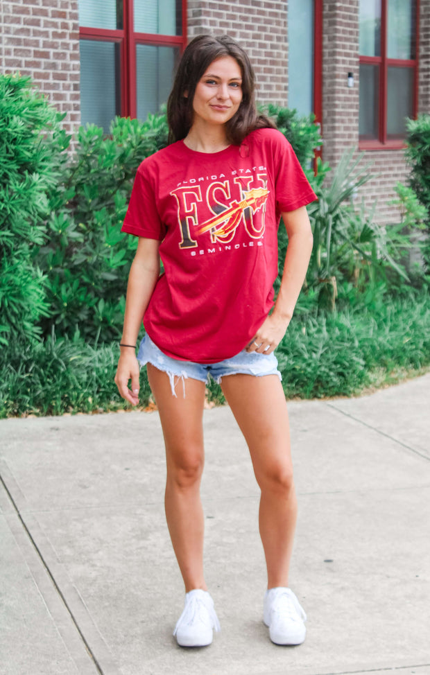 The FSU Spear Vintage Boyfriend Tee (Garnet)