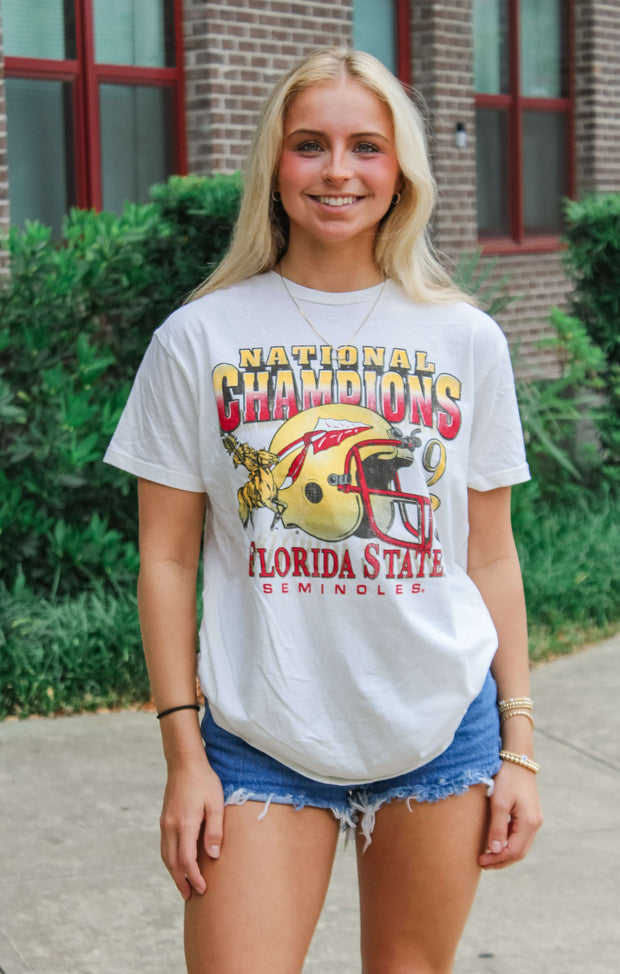 The National Champions Vintage Boyfriend Tee (Vintage White)