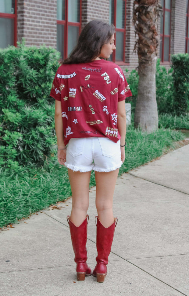 The Go 'Noles Sequin Boxy Tee