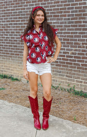 The Seminoles Poplin Blouse