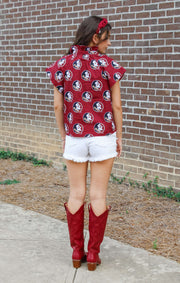 The Seminoles Poplin Blouse