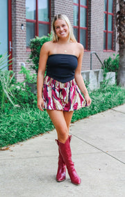 The Abstract Garnet + Gold Shorts