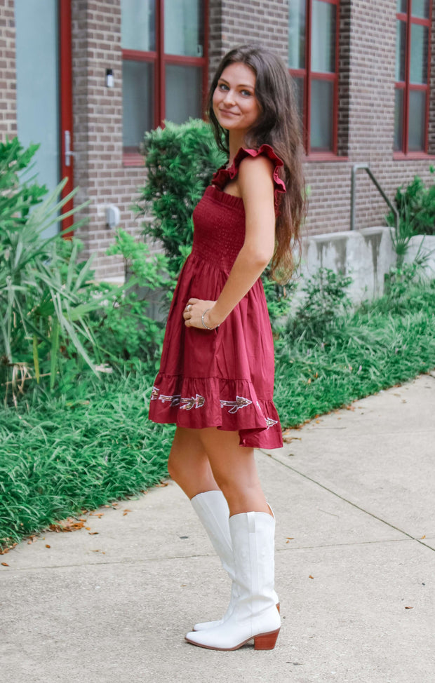 The FSU Spear Smocked Sequin Dress