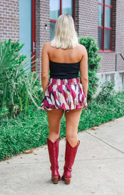 The Abstract Garnet + Gold Shorts