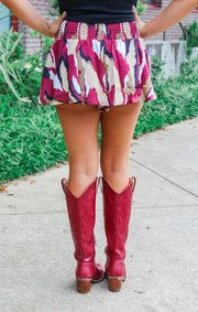 The Abstract Garnet + Gold Shorts