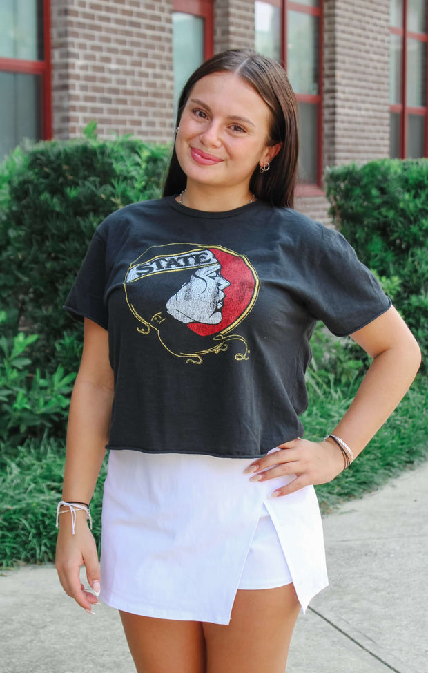 The Erin Lady Seminole Cropped Tee (Black)