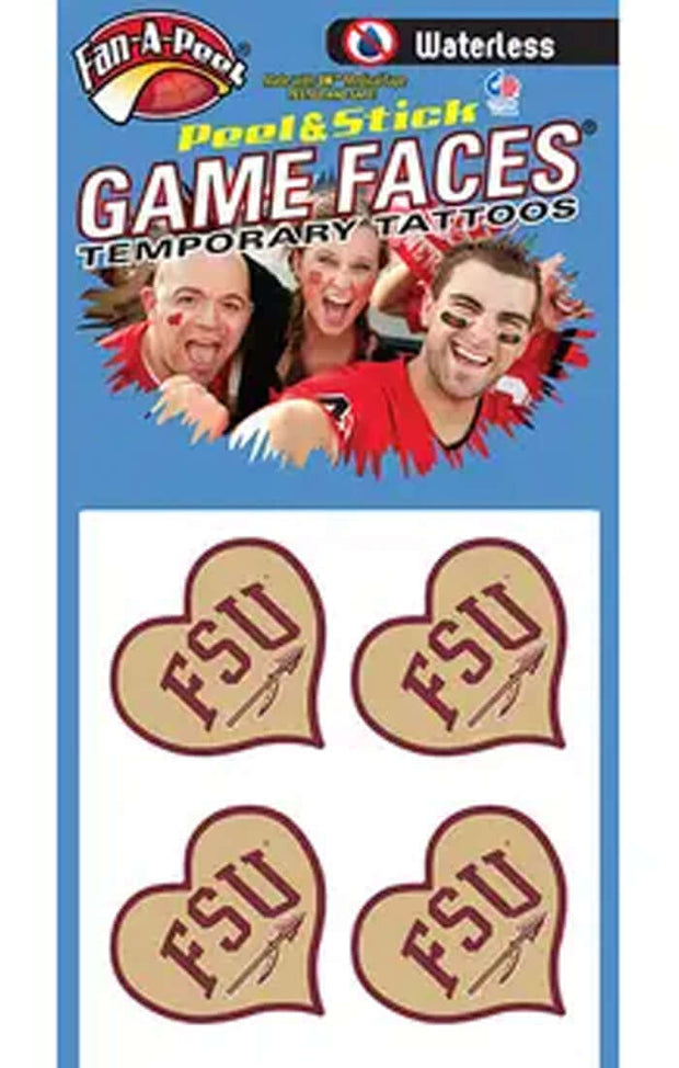 The FSU Hearts Temporary Tattoos