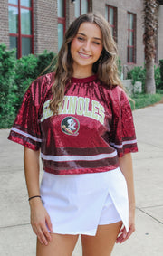 The FSU Sequin Cropped Jersey