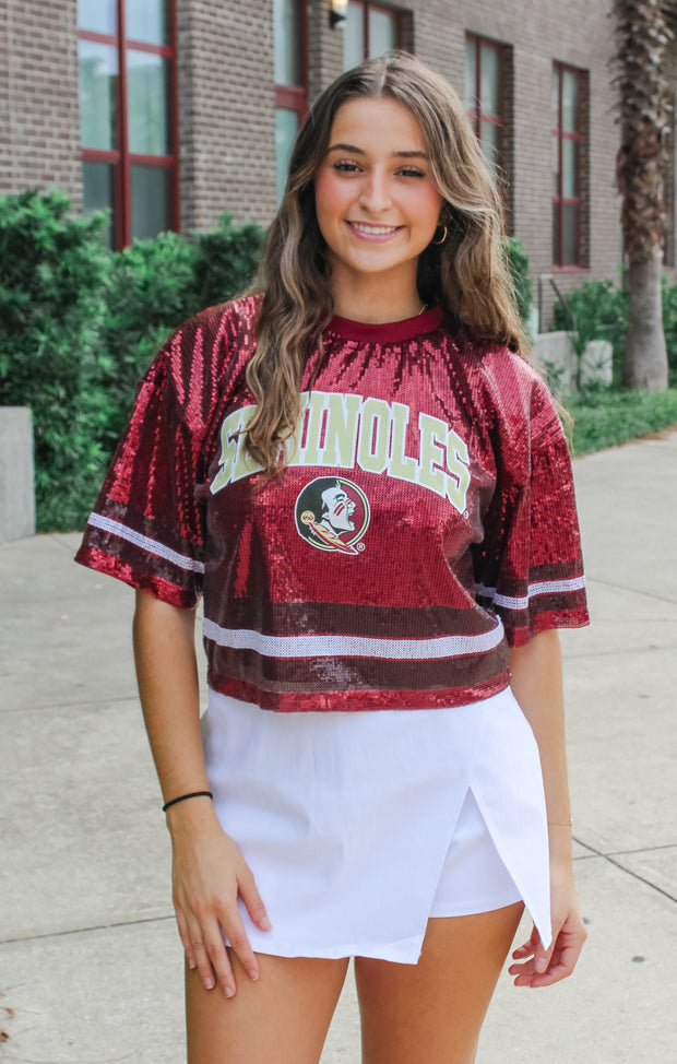 The FSU Sequin Cropped Jersey