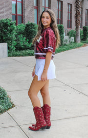 The FSU Sequin Cropped Jersey