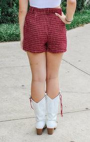 The Tweed Garnet + Gold Shorts